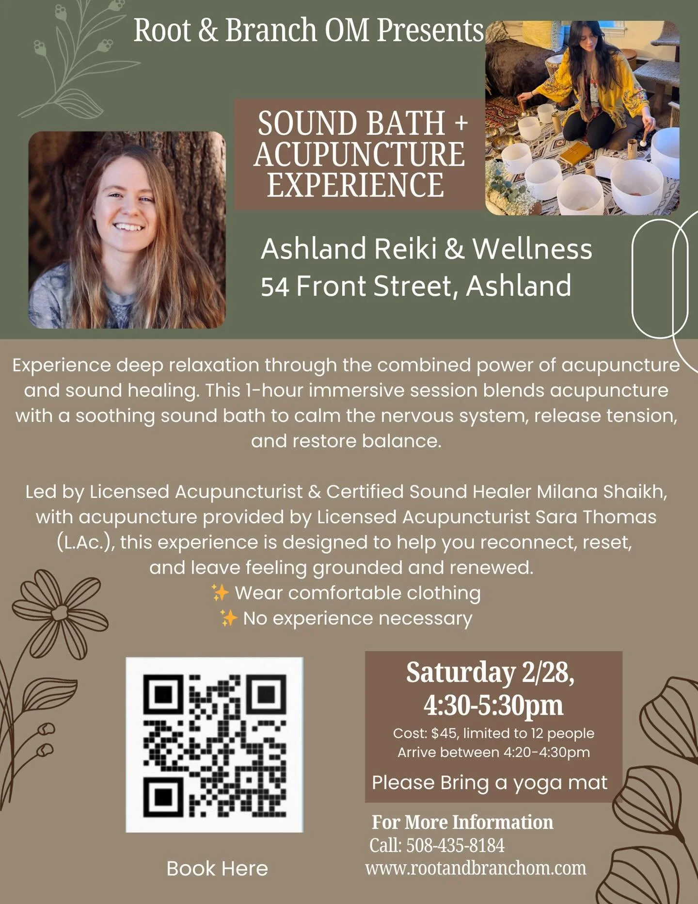 Join us for a transitional Sound Bath + Acupuncture experience as we move from winter into spring 🌿✨

In Chinese medicine, winter is yin within yin a time of deep rest, storage, and inward reflection. Spring is yang within yin the first stirring of 