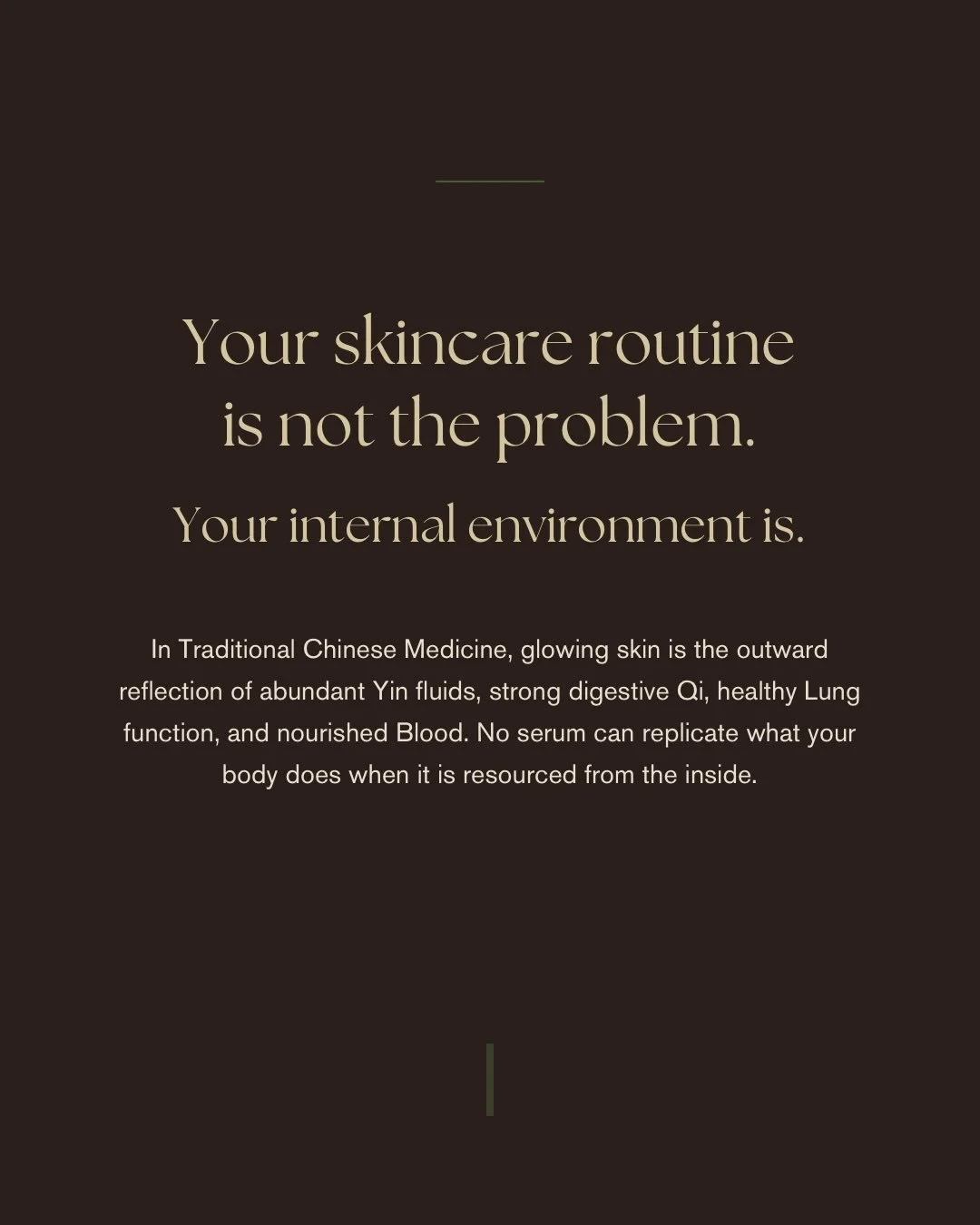 Your skincare shelf is not the problem.

Your internal environment is.

In Traditional Chinese Medicine, glowing skin is the outward reflection of four organ systems working in harmony. The Lungs dominate the skin and regulate your pores. The Spleen 