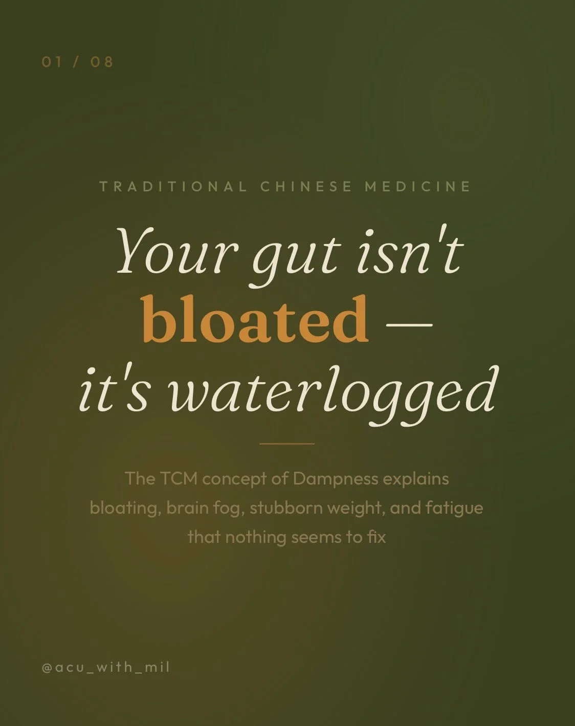 are not just bloated. your body is waterlogged.

in Chinese medicine we call it Dampness. and it is behind more than just the bloating after every meal.

brain fog that never fully clears. weight that sits in the middle and will not budge. sluggish d