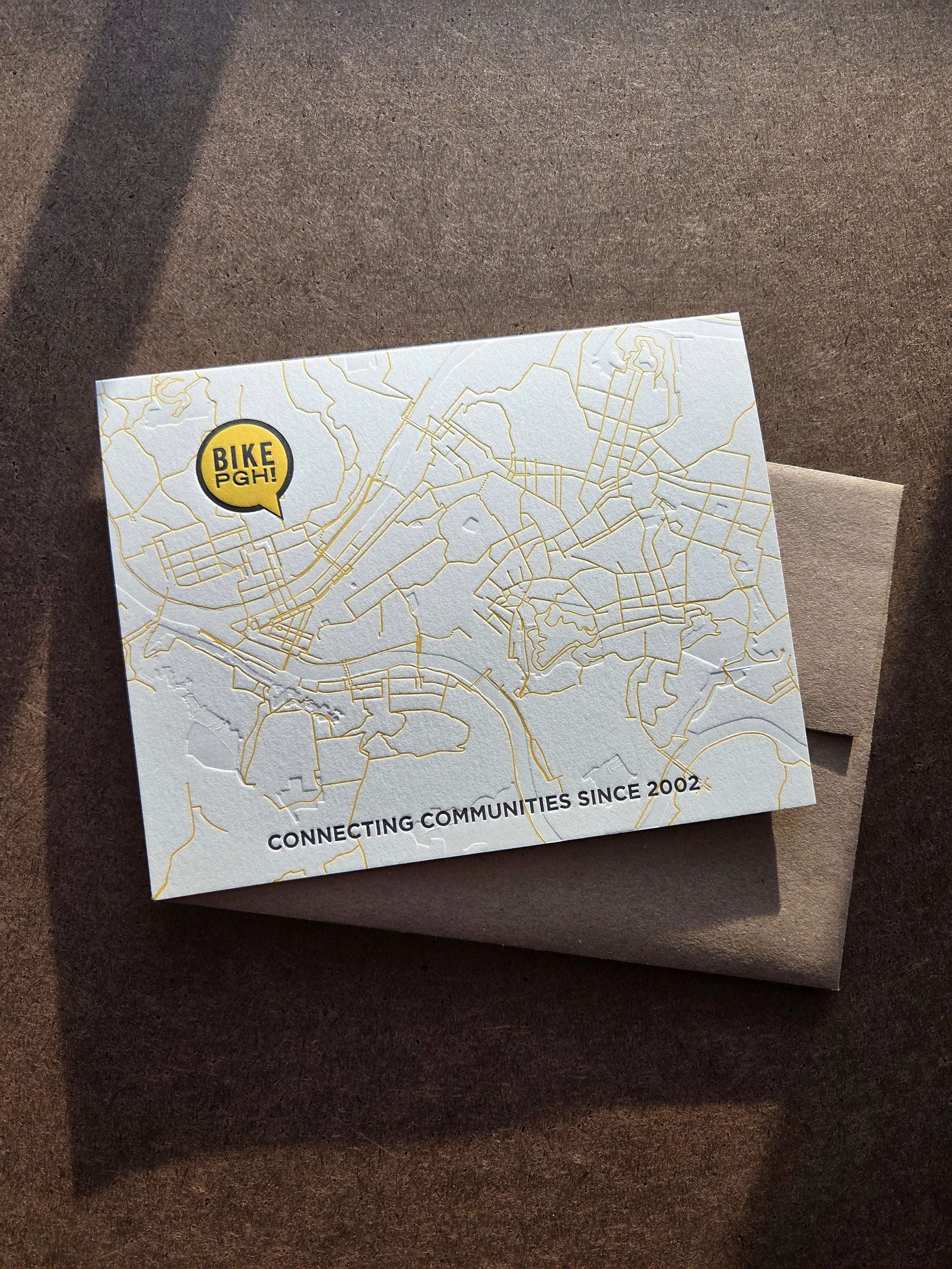 letterpress printed folded greeting card