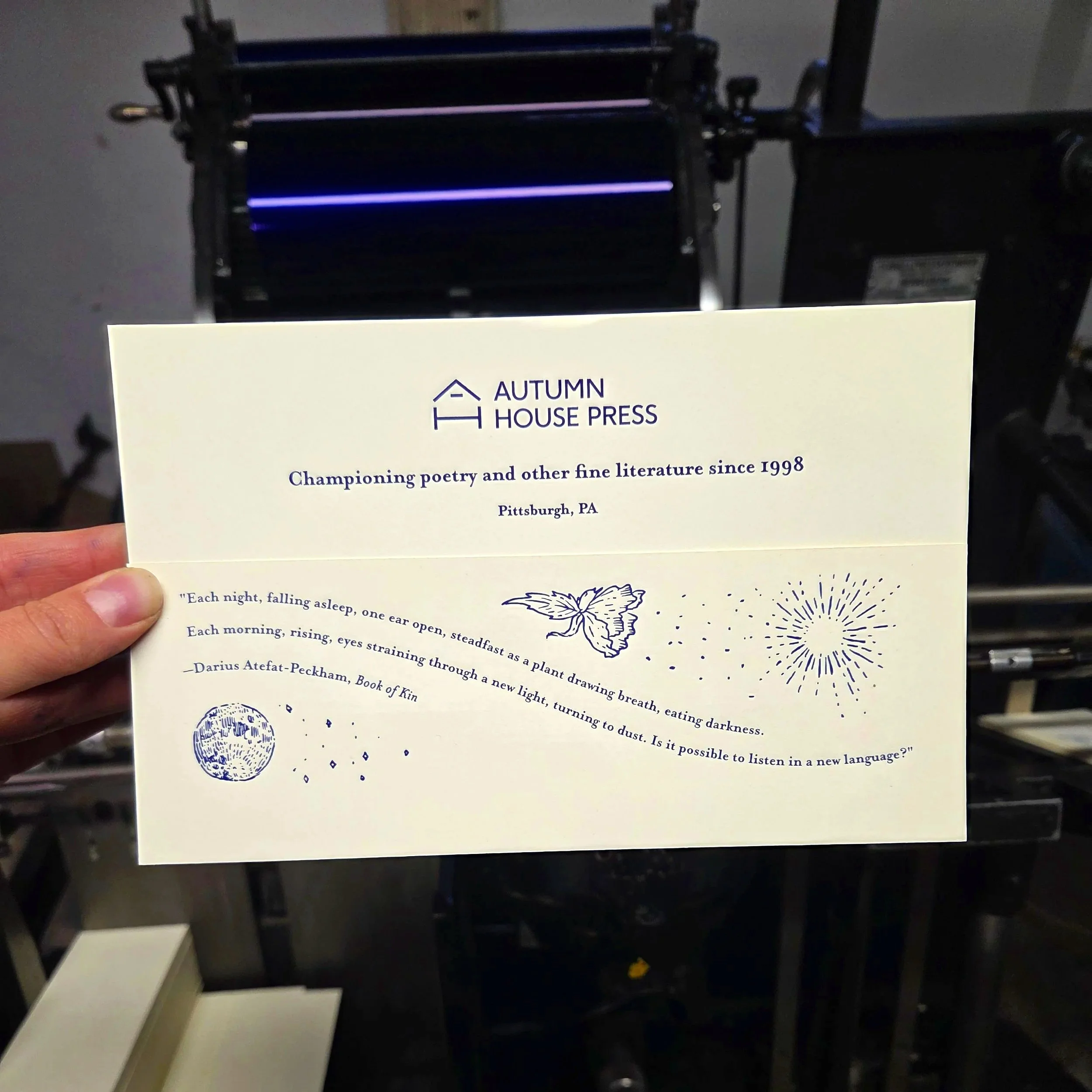 custom letterpress printed bookmarks