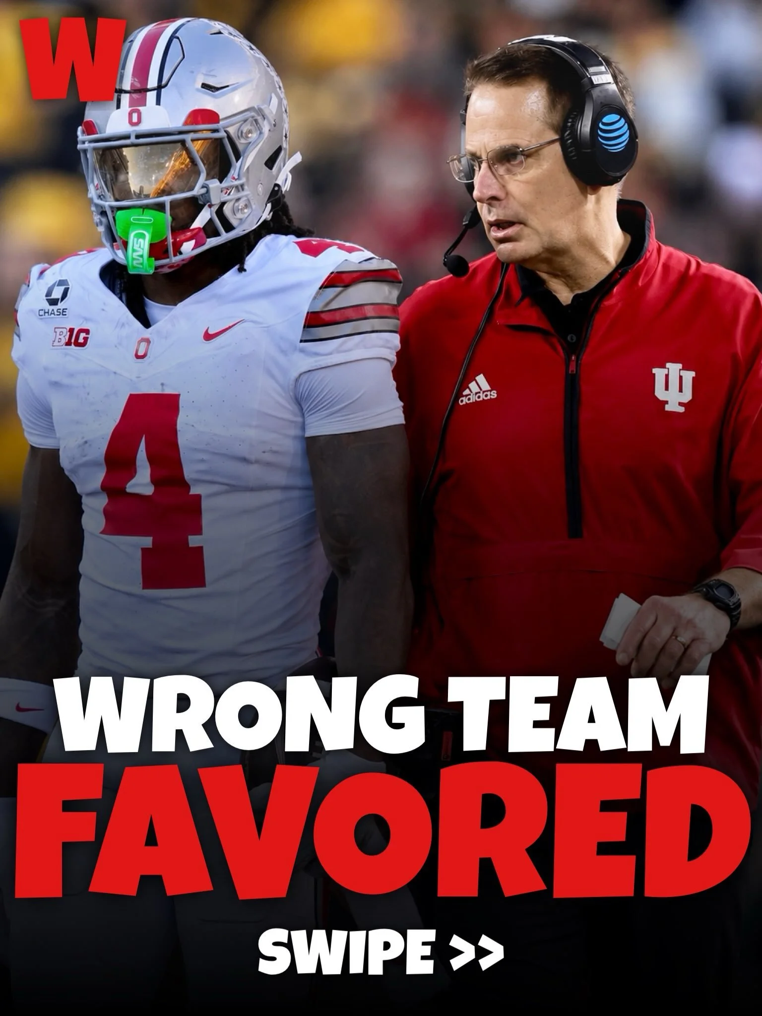 Is the WRONG TEAM favored between Ohio State and Indiana? 😳 @kalshi 

Ohio State is getting a lot of love after their start to conference play and the way Jeremiah Smith has been balling, which is putting Indiana and Curt Cignetti in an underdog spo
