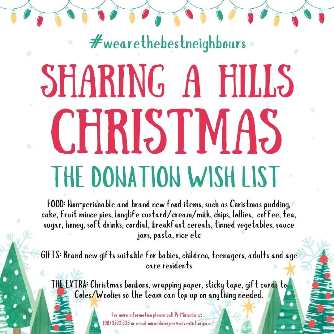 Christmas can be a difficult time for those already struggling to pay the bills. We would love you to help us by donating to 'Sharing a Hills Christmas'. There will be a collection box at the upcoming school production!