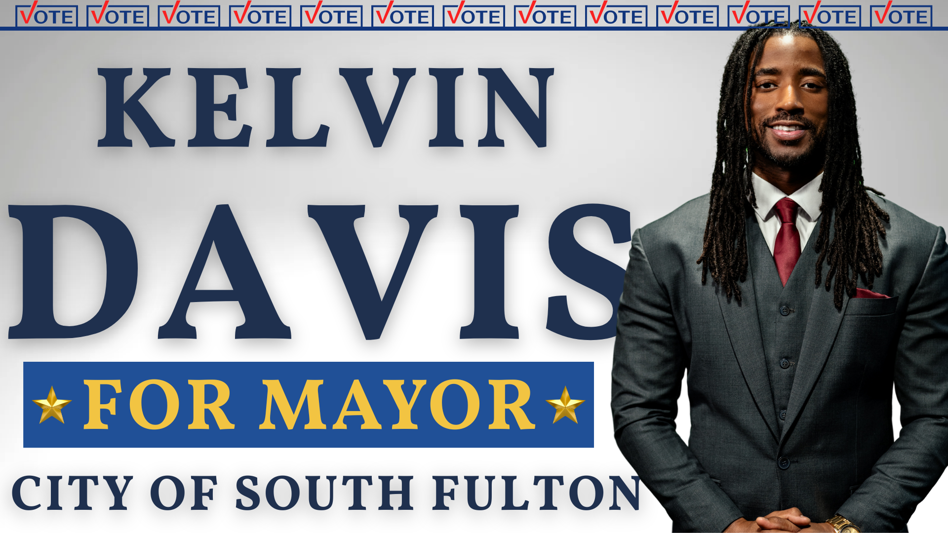Kelvin Davis for Mayor of South Fulton Official Campaign Flyer and Logo Artwork Release