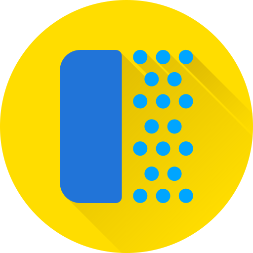 Graphic icon of a blue razor with a yellow background and blue dots representing shaving or hair removal.