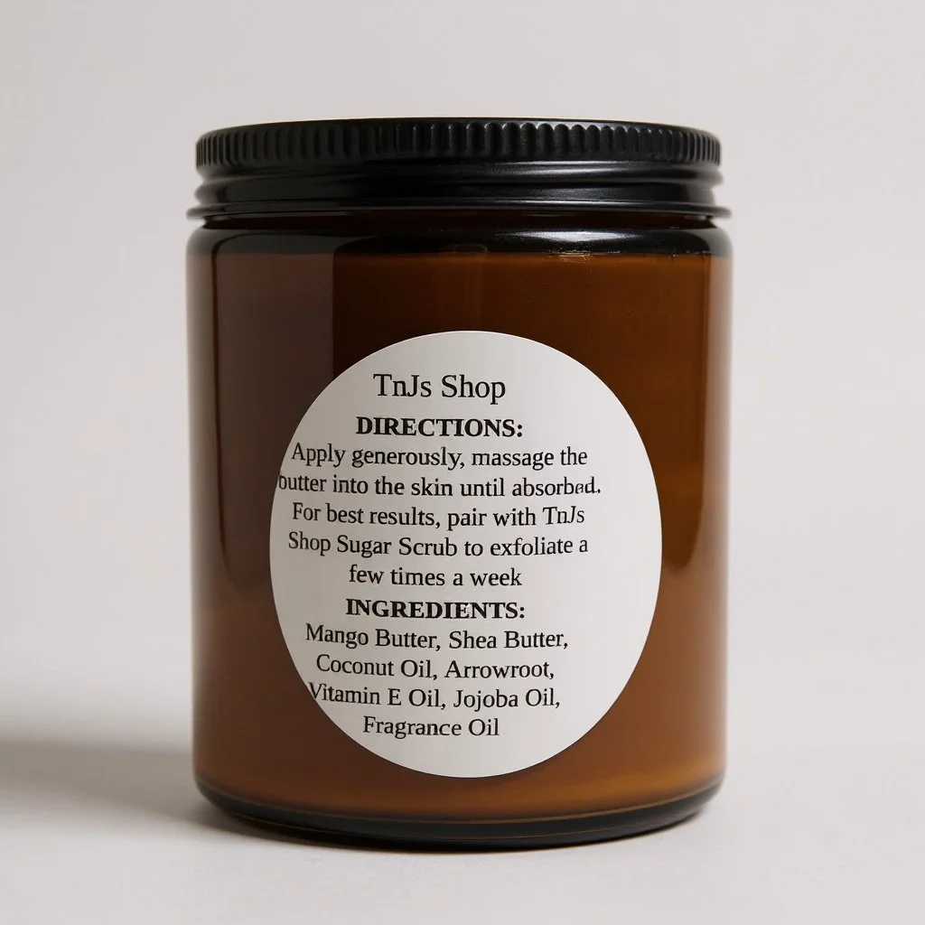 TnJ’s Shop Vanilla Triple Whipped Body Butter – Handmade 8oz silky moisturizing cream with sweet vanilla scent