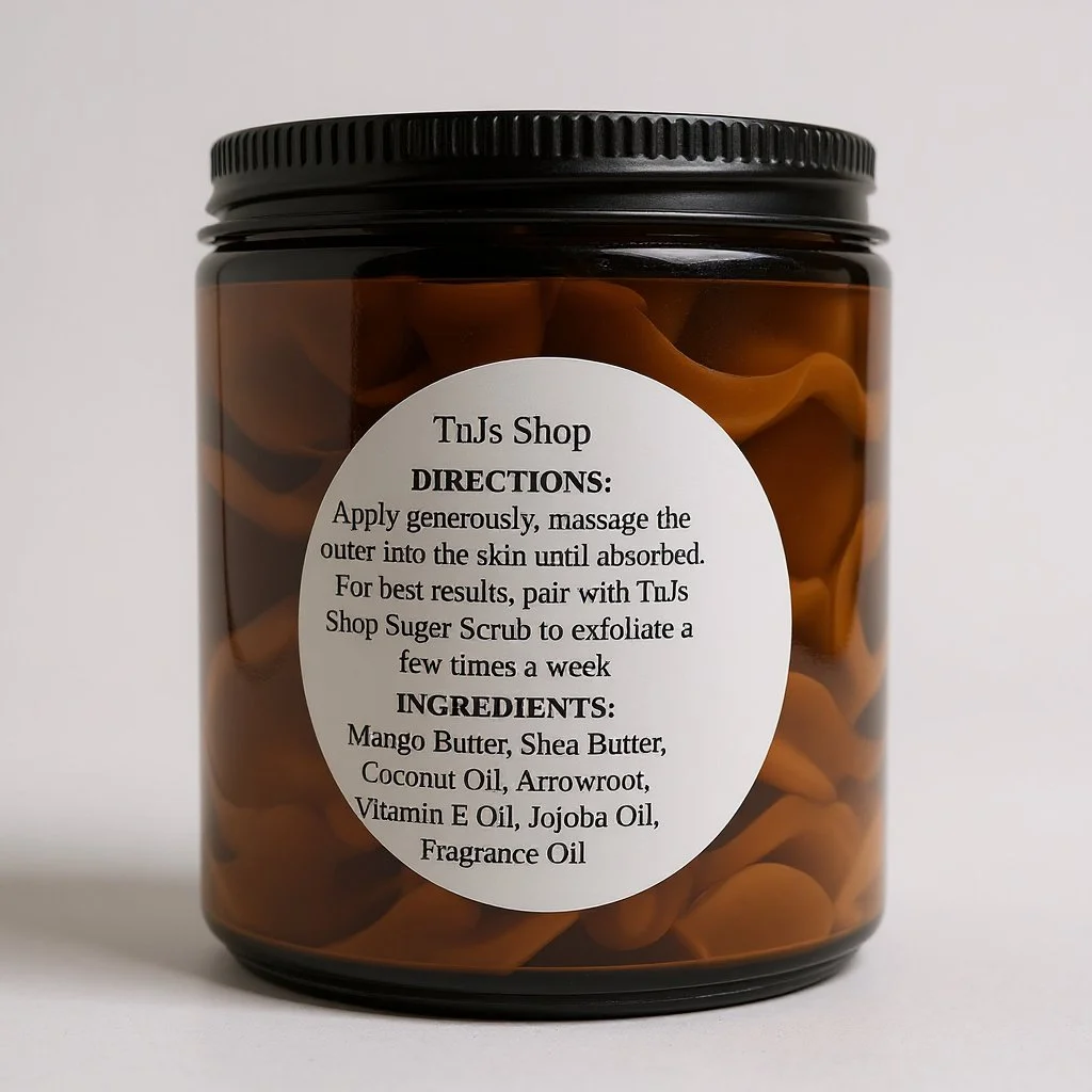 TnJ’s Shop Cinnamon Triple Whipped Body Butter – Handmade 8oz silky moisturizing cream for soft and hydrated skin