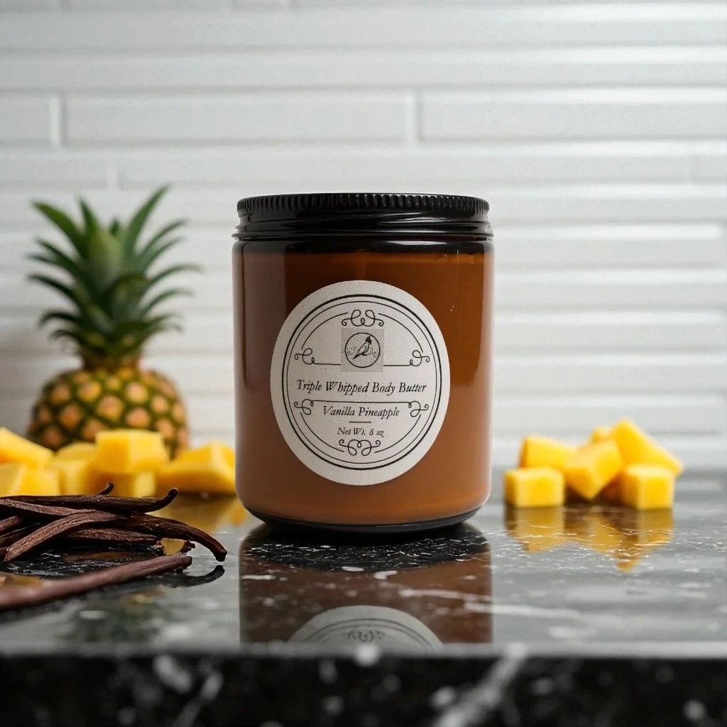 Vanilla Pineapple Tropical Essence Triple Whipped Body Butter 8oz – Handmade Moisturizing Skincare by TnJ’s Shop