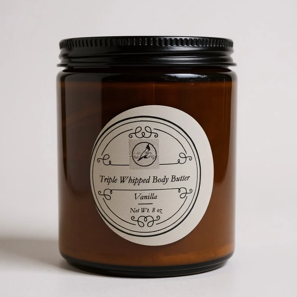 TnJ’s Shop Vanilla Triple Whipped Body Butter – Handmade 8oz silky moisturizing cream with sweet vanilla scent