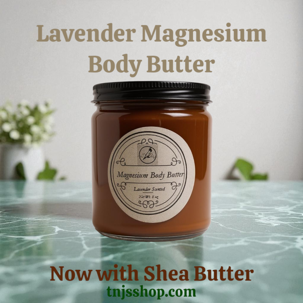 Magnesium Whipped Body Butter 8oz – Lavender Sleep & Pain Relief Cream | TnJ’s Shop