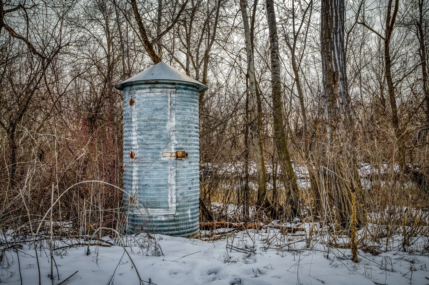 storage tank in winter