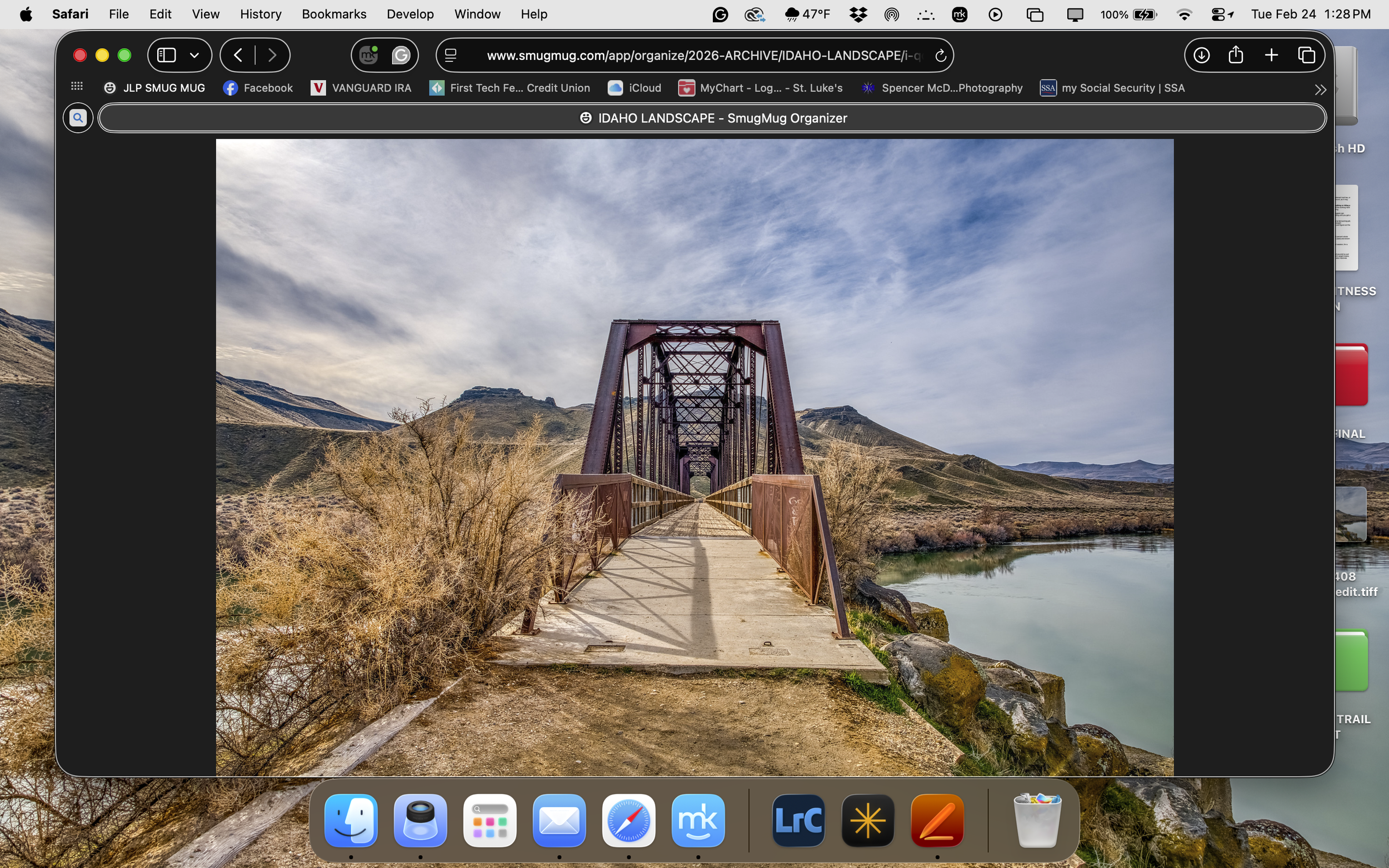 Lightroom export settings for Idaho landscape photography image prepared for web and print