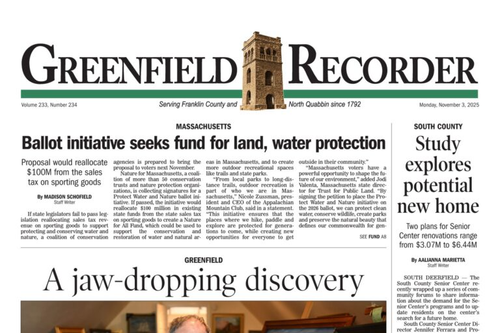 Greenfield Recorder: Conservationists push for fund for land, water protection