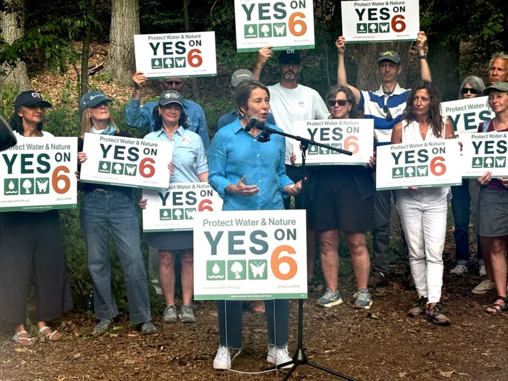 Fig City News: Gov. Healey joins conservation advocates at Hammond Pond rally for Question 6