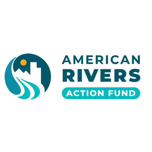 Logo of the American Rivers Action Fund with a stylized blue river and mountain symbol and the text 'American Rivers Action Fund'.