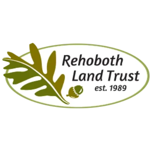 Rehoboth Land Trust logo with an oak leaf, acorn, and oval outline