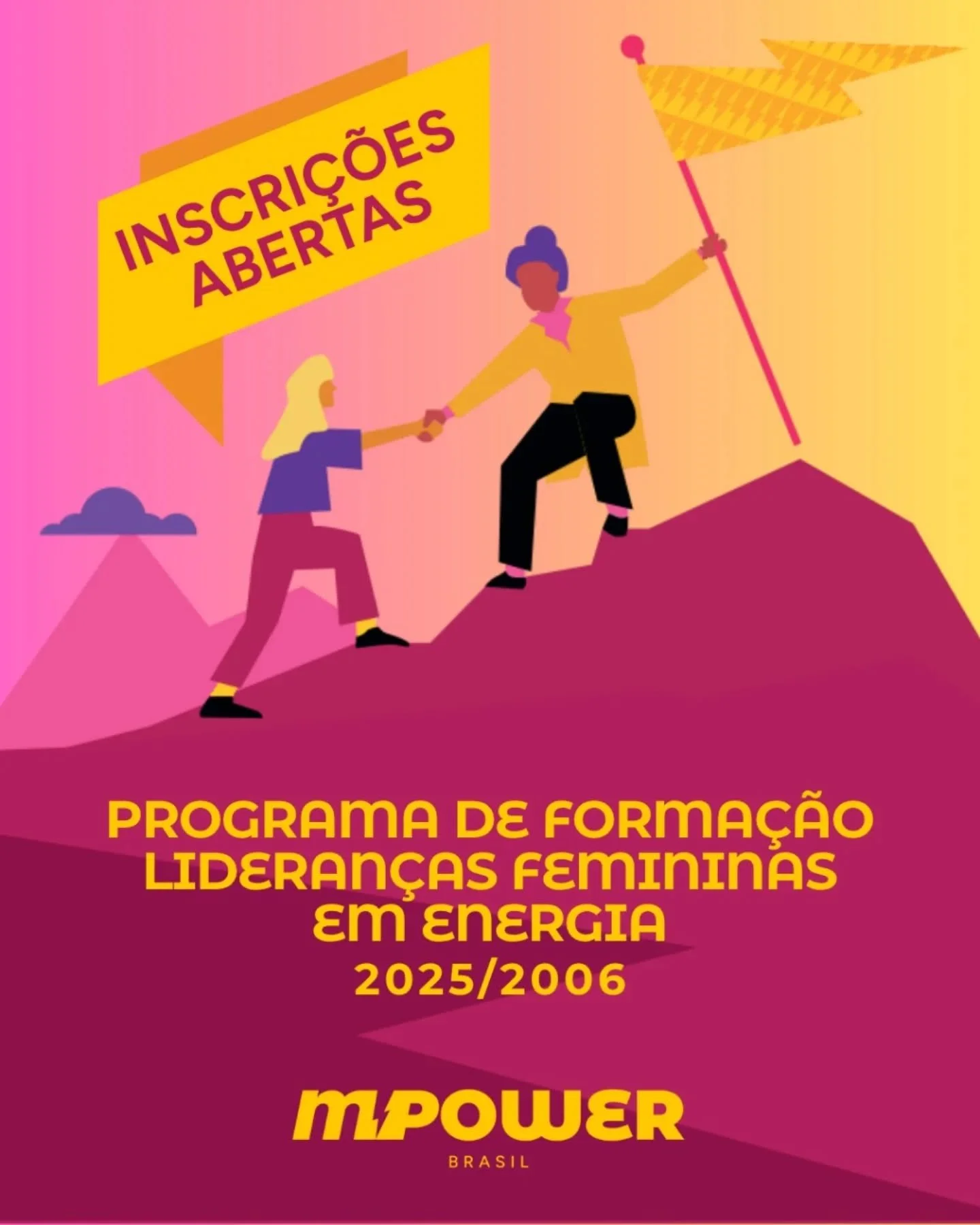 🚨 Alerta de Oportunidade! 🚨
A MPower Brasil abriu nessa segunda-feira, 20/10, as inscrições para o seu Programa de Formação de Lideranças Femininas em Energia - Edição 2025/2026. Totalmente gratuita