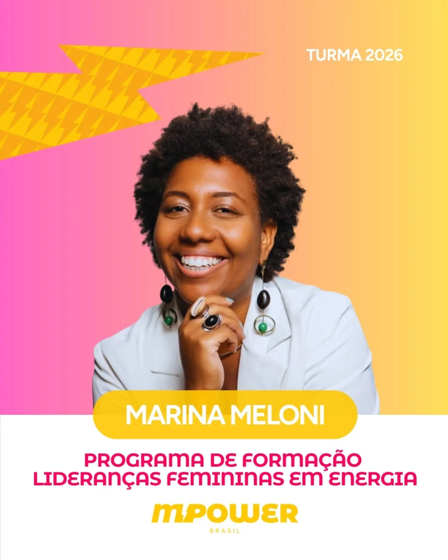 Muito prazer, Marina Meloni!

Representante do Sudeste, @amarinadamina &eacute; fundadora e s&oacute;cia-diretora da MINA Energia Solar e Sustentabilidade, neg&oacute;cio de impacto em gest&atilde;o inteligente de energia solar e destaque Shell Inici