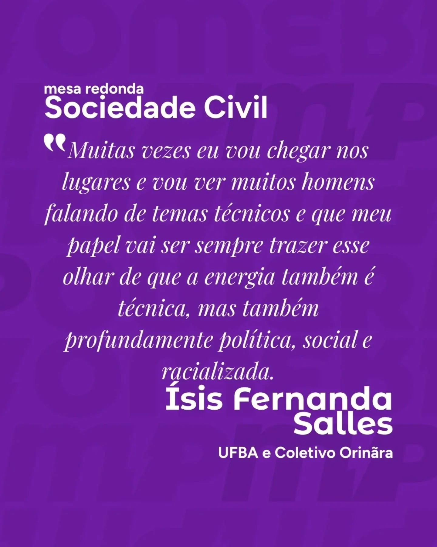 Hoje &eacute; dia de reconhecer o trabalho de mais uma convidada especial do 1&ordm; encontro da Turma 2026 do Programa MPower Brasil Brasil de Forma&ccedil;&atilde;o de Lideran&ccedil;as: &Iacute;sis Fernanda Salles. 

&Iacute;sis &eacute; ge&oacute