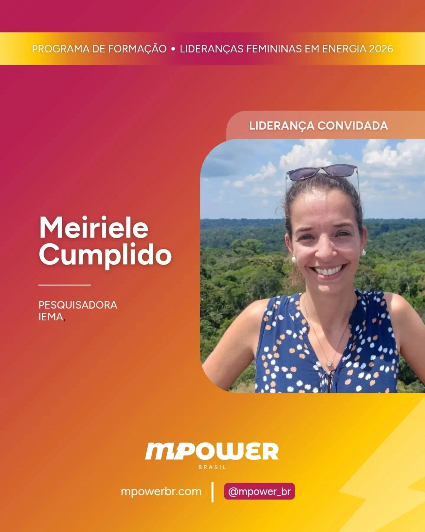 Na s&eacute;rie Vozes que Inspiram, convidamos lideran&ccedil;as femininas a compartilhar reflex&otilde;es e aprendizados de suas trajet&oacute;rias.

Hoje quem participa &eacute; Meiriele Cumplido (IEMA) 

⚡) Qual conselho voc&ecirc; gostaria de ter