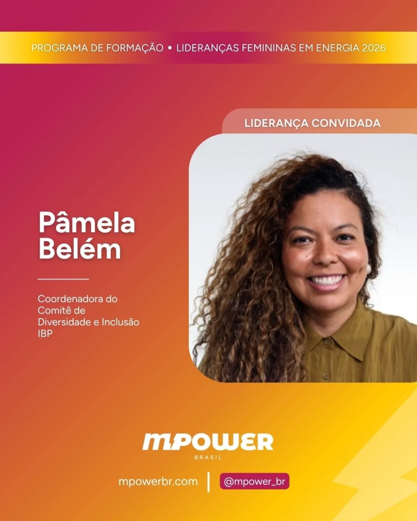 Na s&eacute;rie Vozes que Inspiram, convidamos lideran&ccedil;as femininas a compartilhar reflex&otilde;es e aprendizados de suas trajet&oacute;rias.

Hoje quem participa &eacute; Pamela Bel&eacute;m (IBP).

⚡ Qual conselho voc&ecirc; gostaria de ter