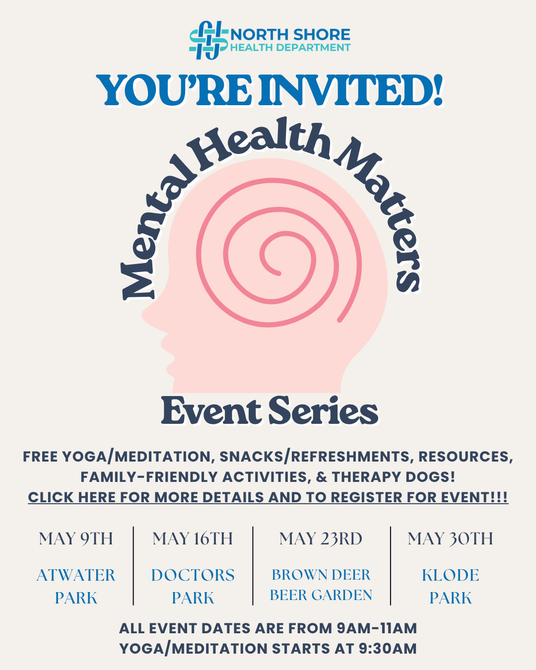 Mental Health Matters Event Series (May 30th at Klode Park)