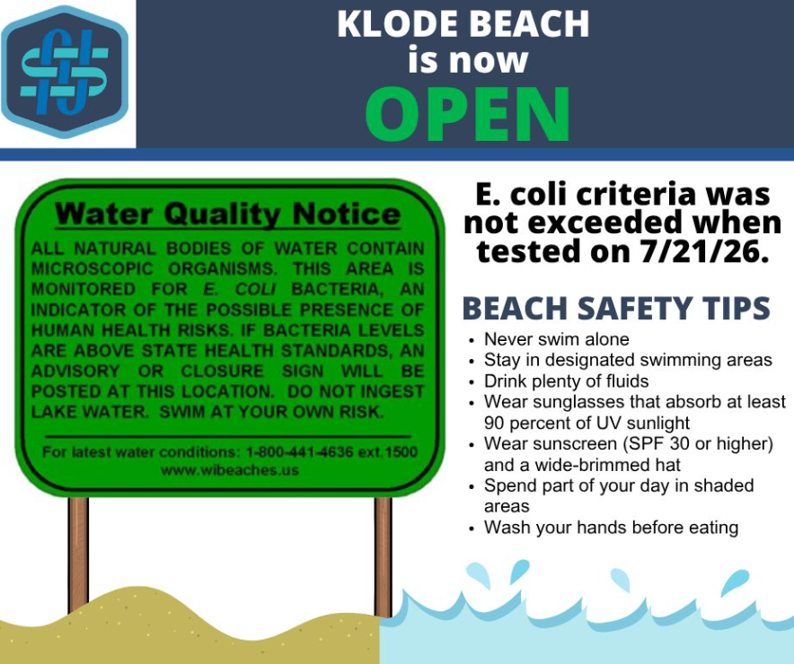 Klode beach is now open