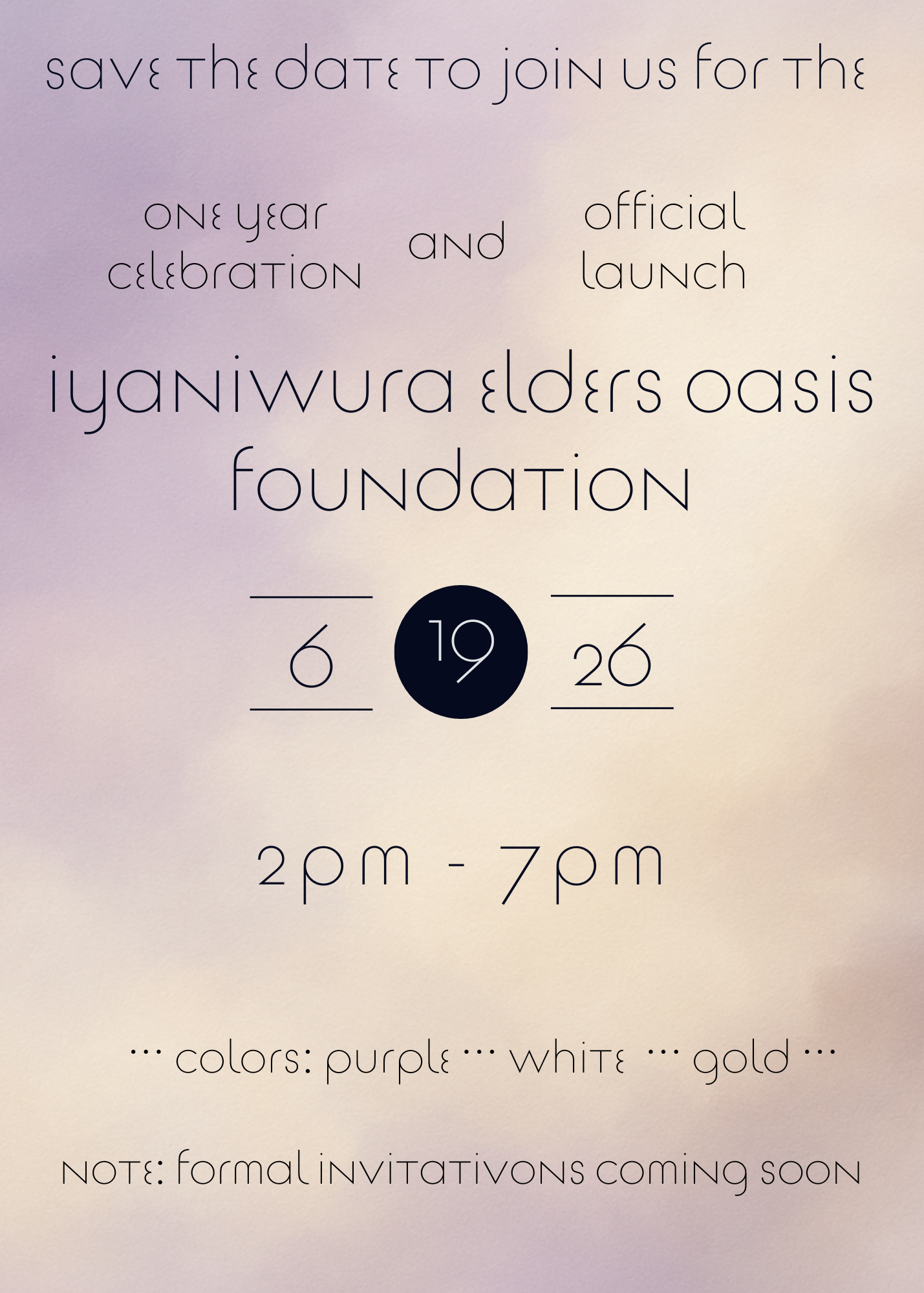 First Year Anniversary Celebration for Iyaniwura Elders Oasis