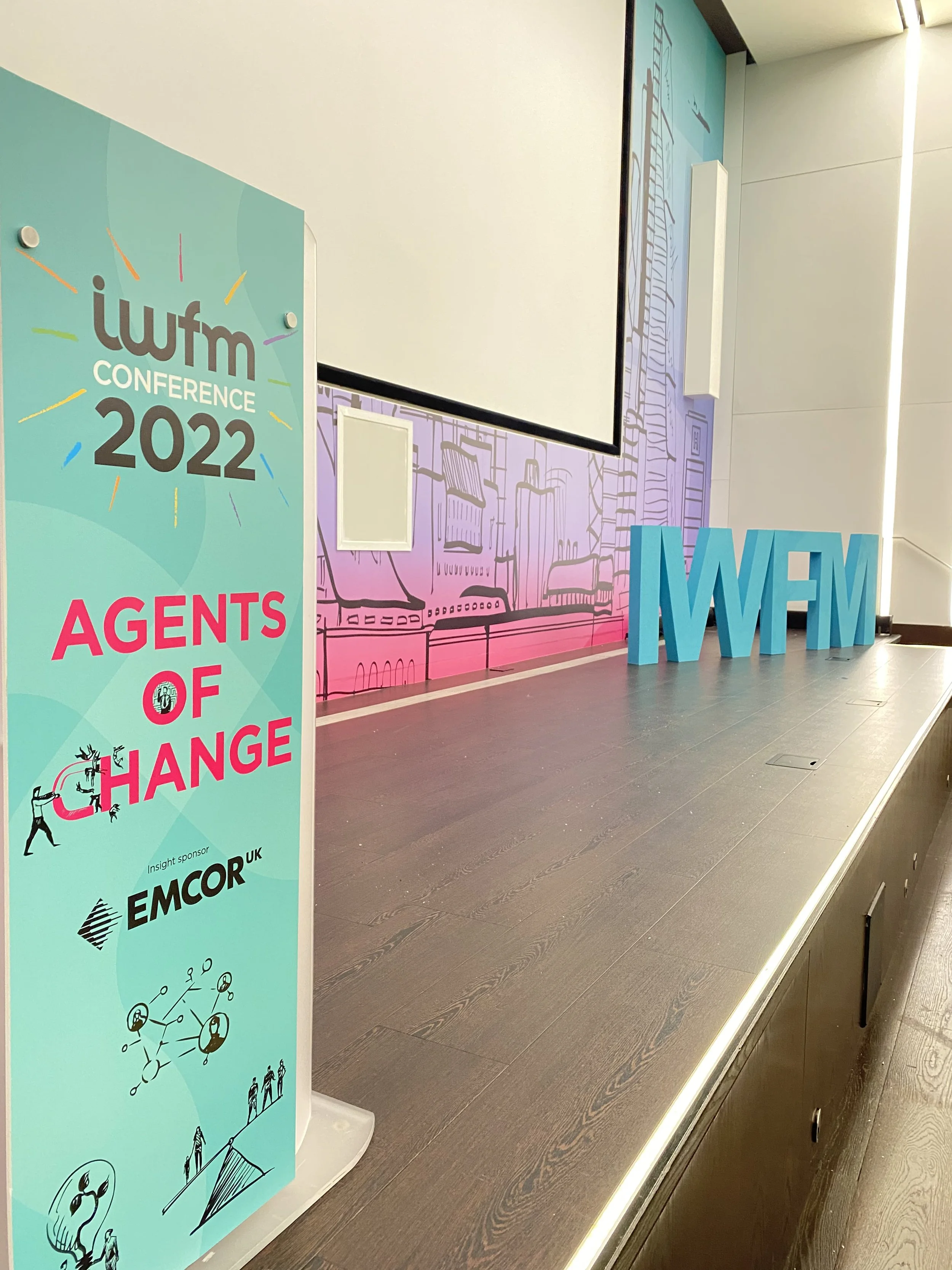 Event branding stage graphics and 3d signs in venue in London