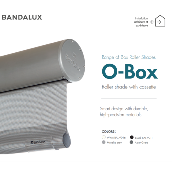 Fabric colour options from o box range for indoor and outdoor.