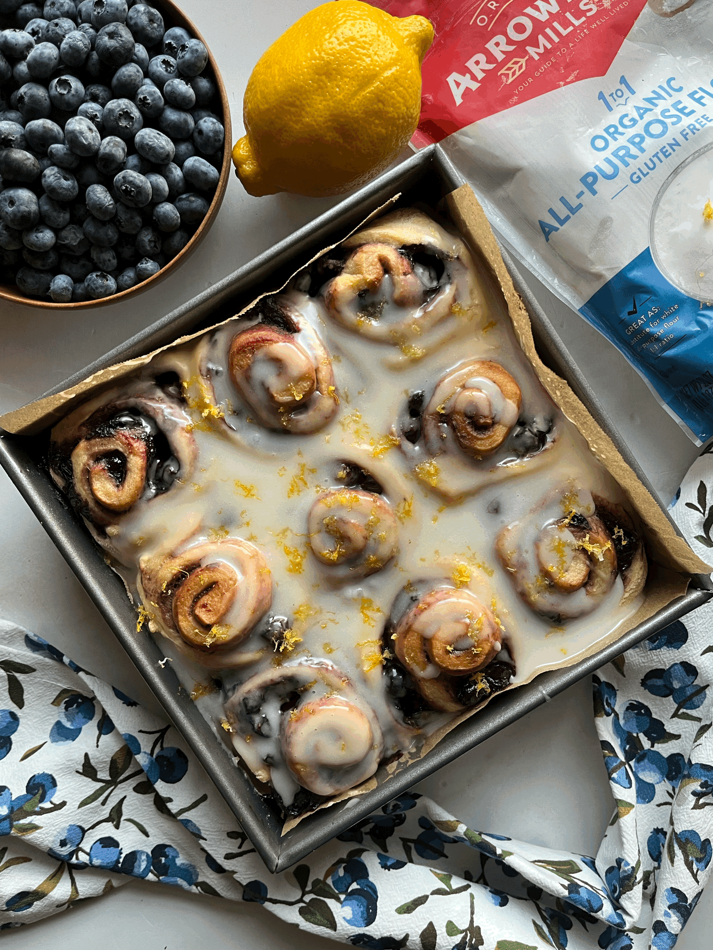 Gluten Free Lemon Blueberry Rolls