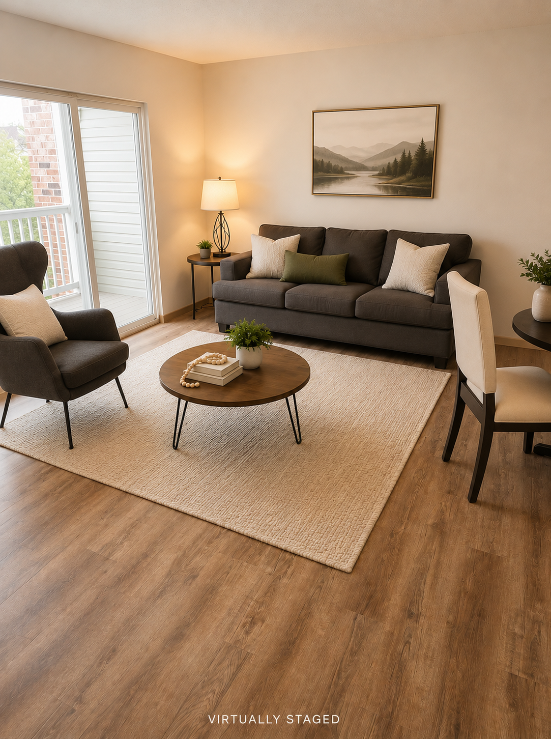 Windsor Pointe Apartments Living Room - Virtually Staged