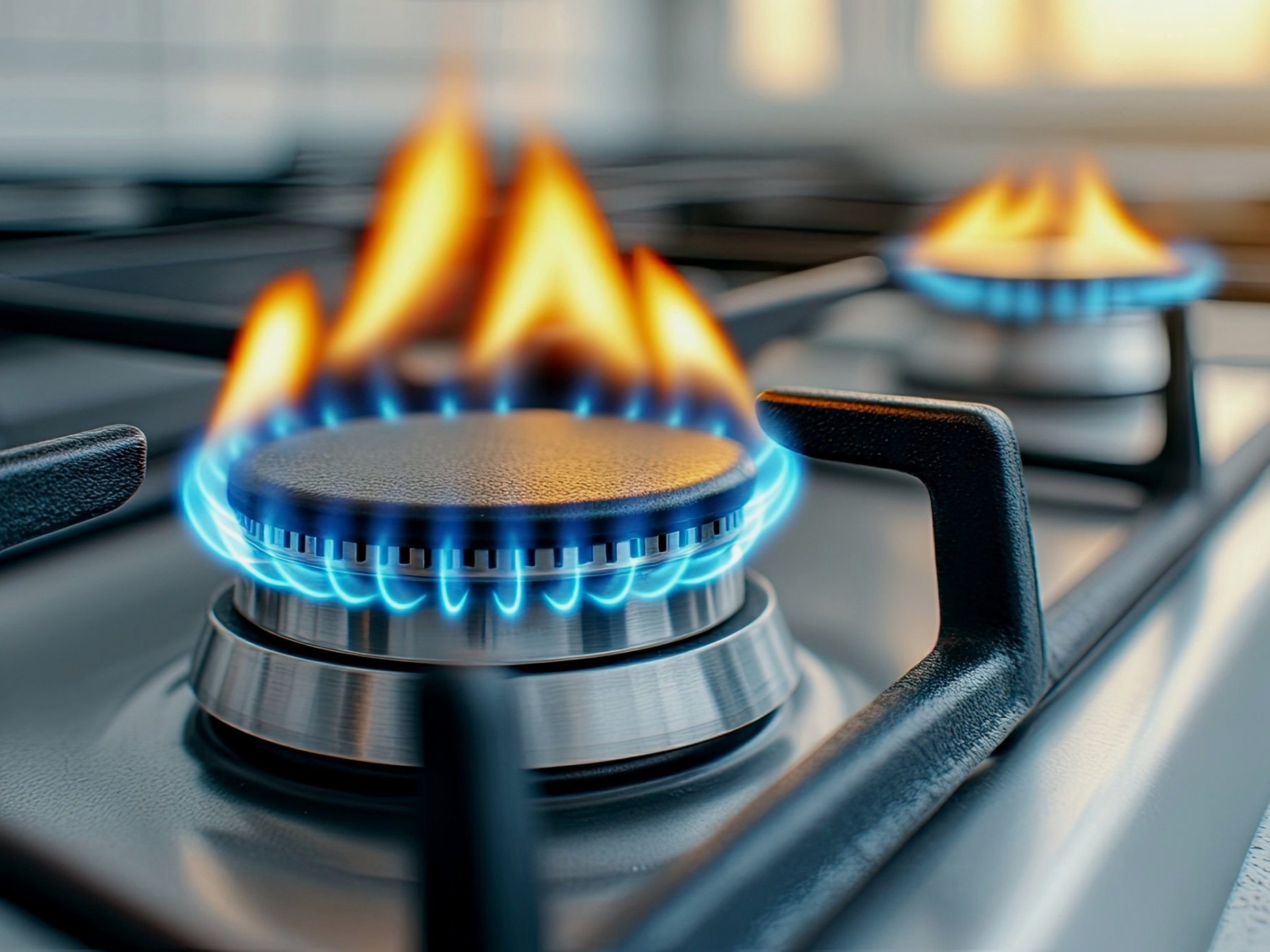 gas stove burning
