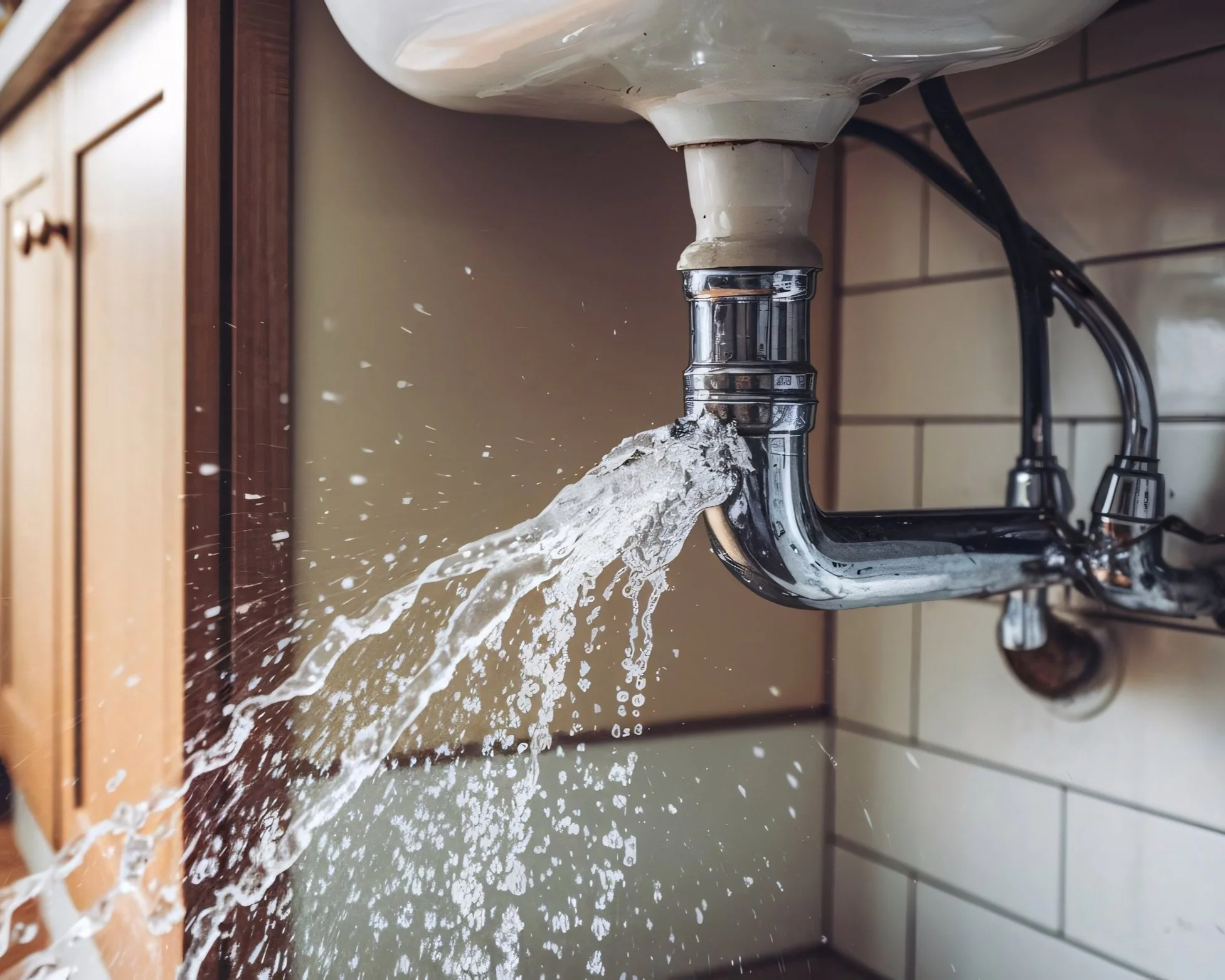 break in sink plumbing line