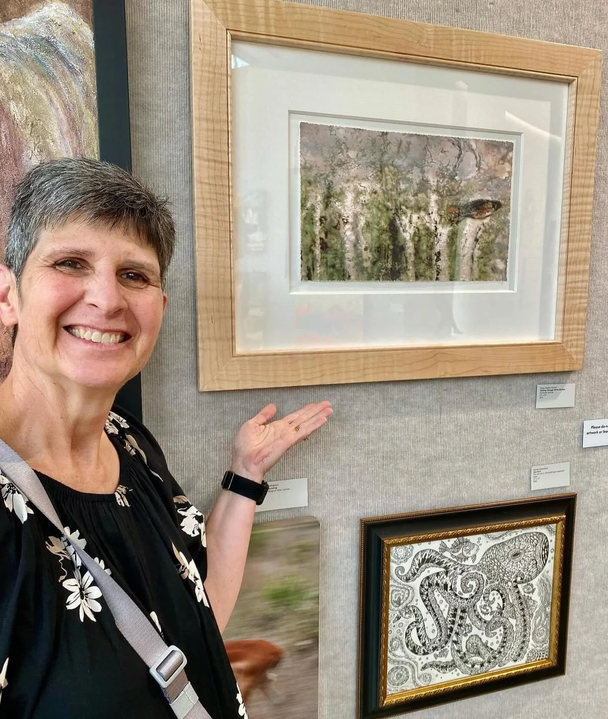 Carrie Pasquale at art exhibit