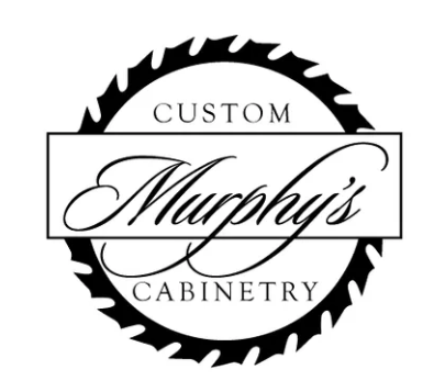 Logo of Murphy's Custom Cabinetry with a circular saw blade design surrounding the text.