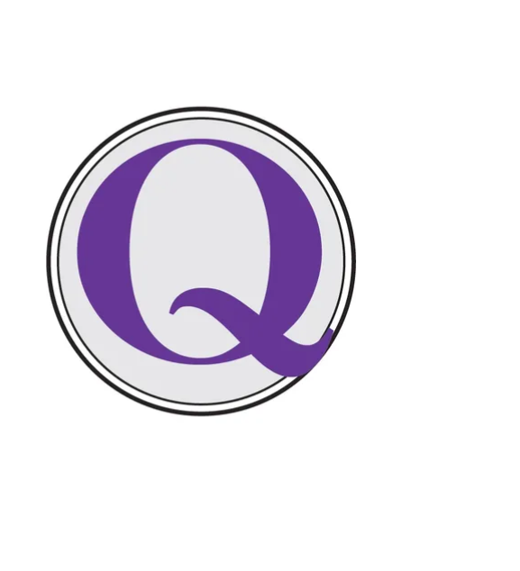 A white circular logo with a purple letter Q inside.