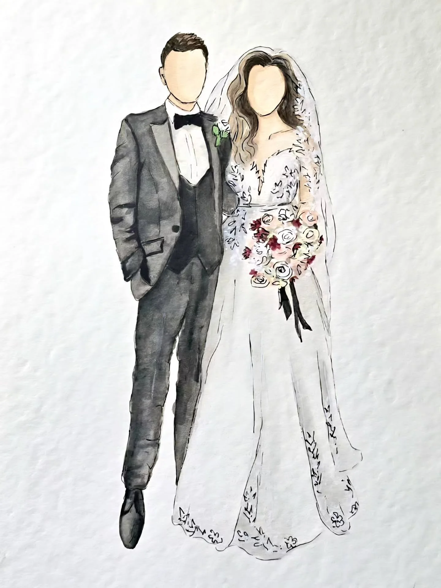 Bridal Party Illustrations from Paige &amp; Harry's Wedding 🤍💒

#illustrations #liveillustration #weddingillustration #wedding #painting