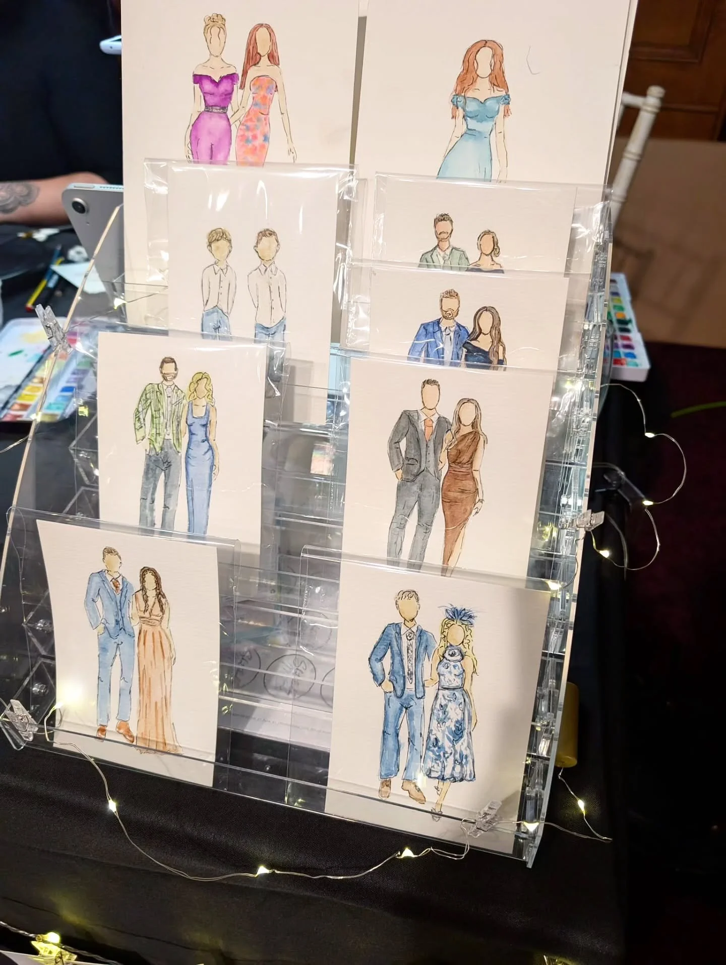 Photo first, party next, portrait later! 📸✨

Guests take a quick photo, we paint their custom illustration, and they pick it up before the night ends &mdash; a perfect, personal favor.

#eventillustration #weddingillustration #wedding #illustrations