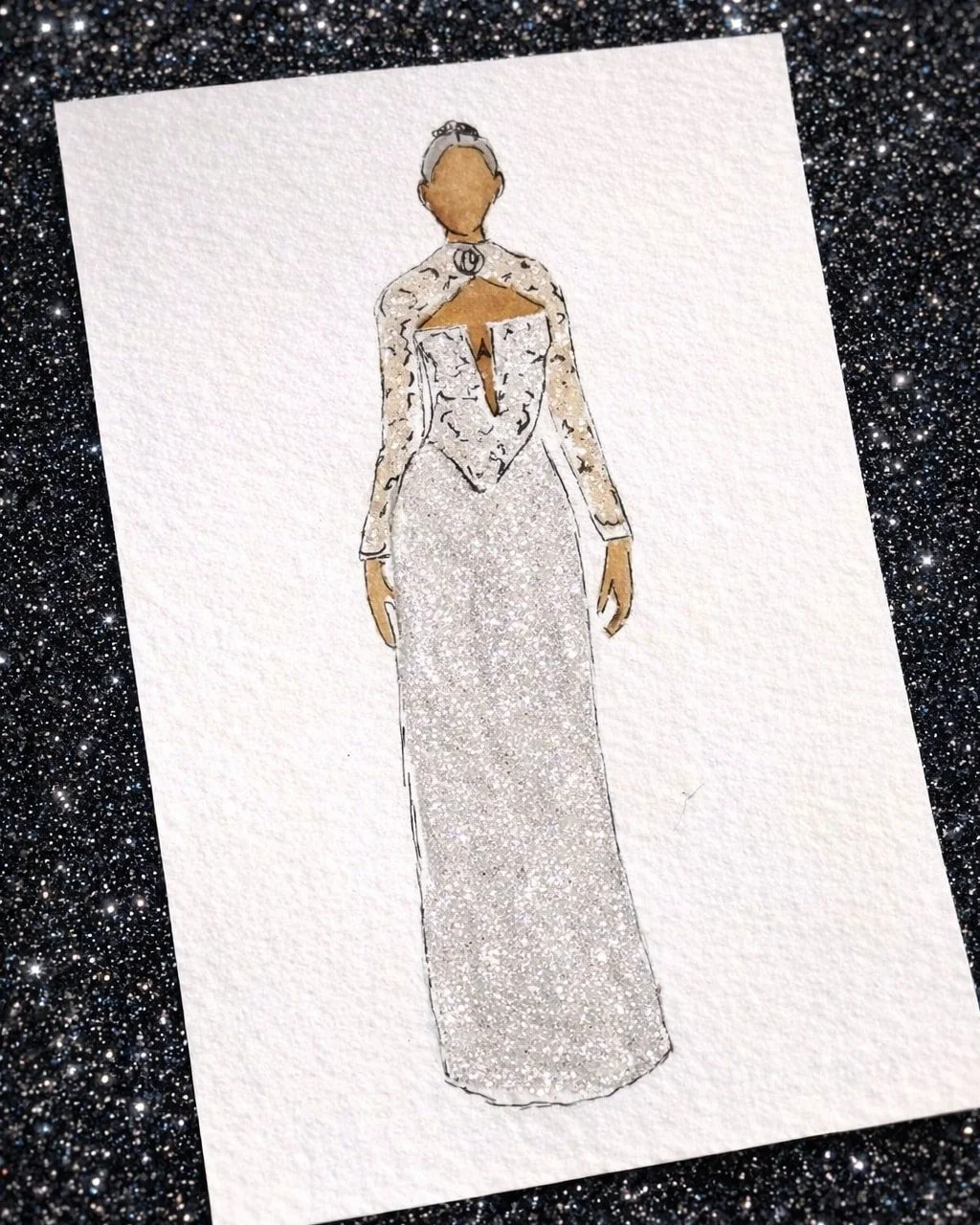 Look at these gorgeous glittery gowns painted by Ele 🤍✨ Absolutely stunning.

If you're looking for a unique gift for a special someone, then why not get them a personalised Hand-painted illustration?

Wether it's for valentines day, a wedding anniv