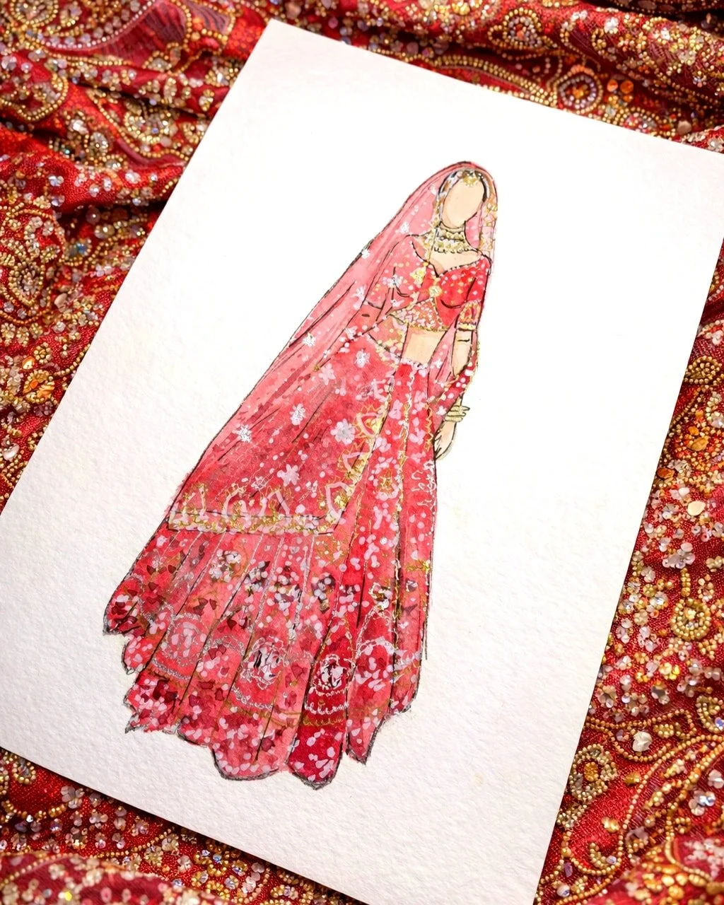 Absolutely stunning bride illustration, how gorgeous is this wedding saree painted by Monisha ❤️✨

Drop us a message if you'd like your own personalised illustration 🥰

#wedding #bride #indianwedding #saree #weddingsaree #painting #watercolour #illu