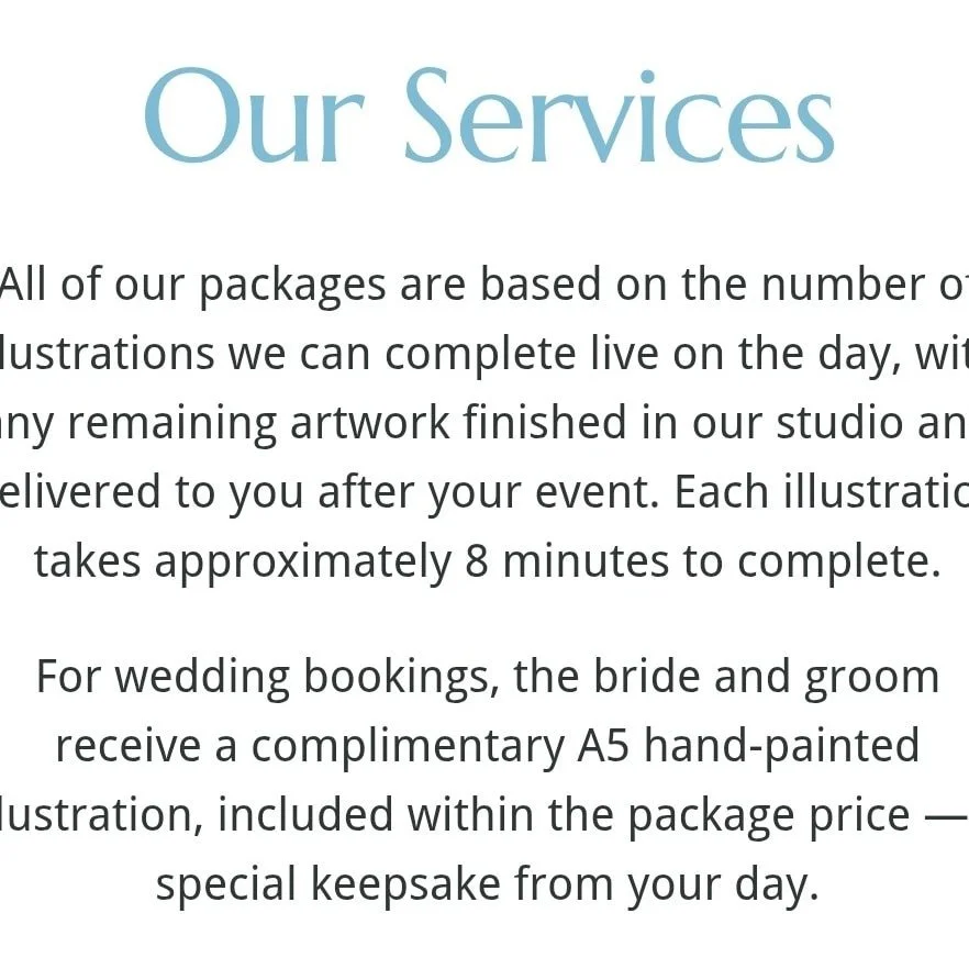 Looking for something memorable and beautiful for your wedding or event? ✨

Our live illustration duo paints your guests in delicate watercolour &mdash; the perfect blend of entertainment and a personalised wedding favour your guests will treasure fo