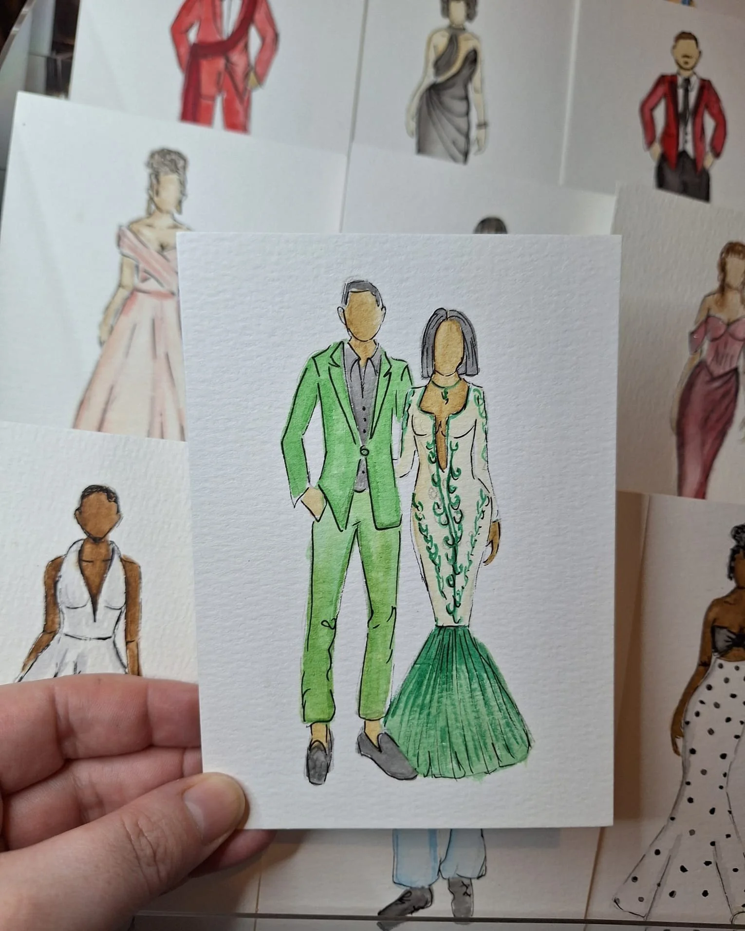 When couples match their outfits perfectly 🤍

Matching colours.
Matching style.
Matching accessories.

But let&rsquo;s be honest&hellip;
we all know who chose the outfit 😅

#couples #couplesoutfits #wedding #illustrations #painting