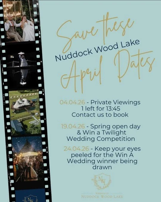 Come see us this weekend! 

We&rsquo;ll be at Weddings at Nuddock Wood Lake on Sunday 19th April for their Spring Showcase ✨

Alongside so many other amazing suppliers, you&rsquo;ll also have the chance to win their Twilight Wedding Package &mdash; m