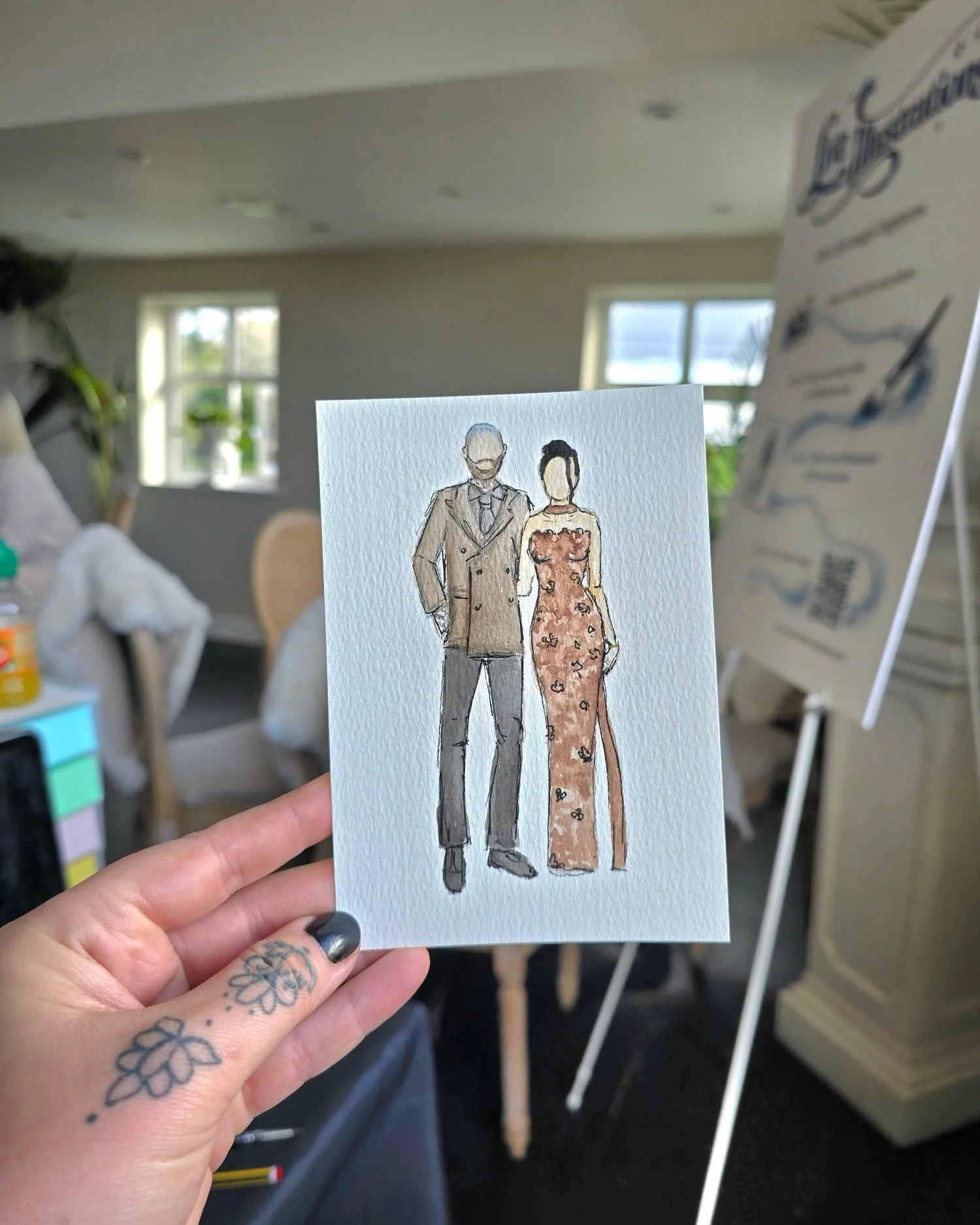 Some of our illustrations from Rebecca &amp; Joshua's Weddings yesterday 💒💍

Thanks for having us 🤍✨

#liveillustrator #weddingfavours #weddingillustrator #liveartist #wedding