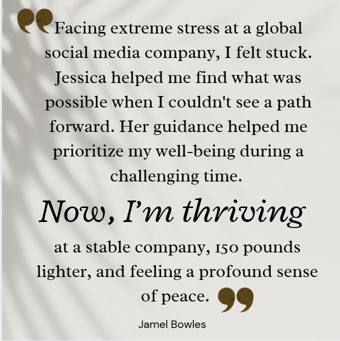 ✨ Supporting my clients and being trusted to be part of their journey is something I never take lightly.

I&rsquo;m grateful to share a highlight from one of my clients, Jamel Bowles:

 &quot;Facing extreme stress at a global social media company, I 