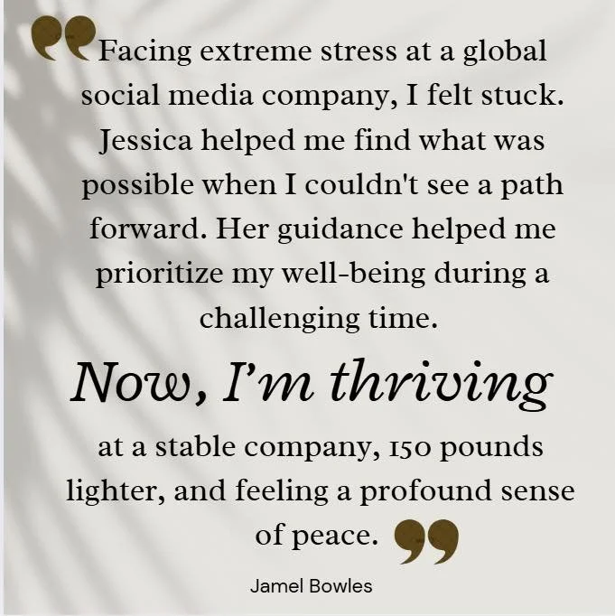 ✨ Supporting my clients and being trusted to be part of their journey is something I never take lightly.

I&rsquo;m grateful to share a highlight from one of my clients, Jamel Bowles:

 "Facing extreme stress at a global social media company, I 