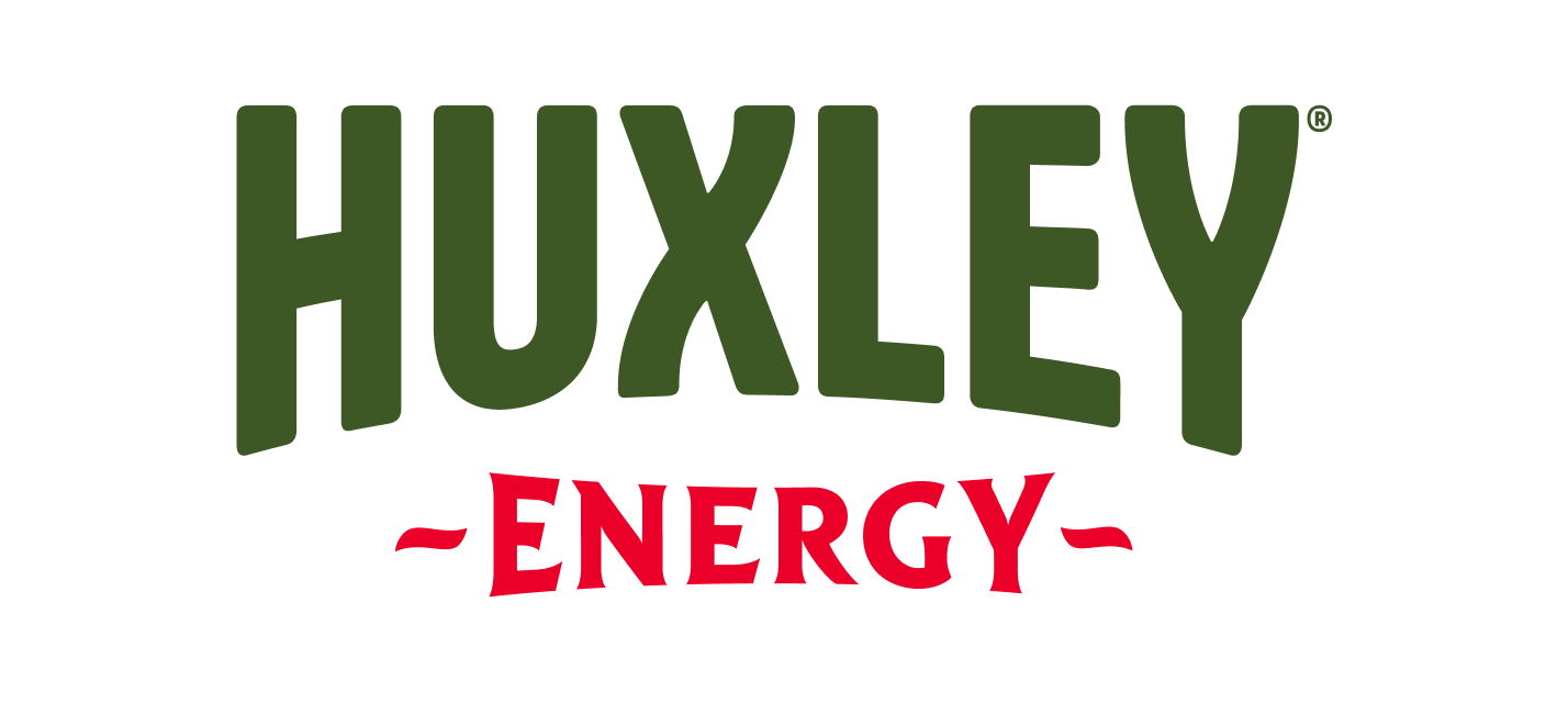 Huxley Energy logo with green and red text