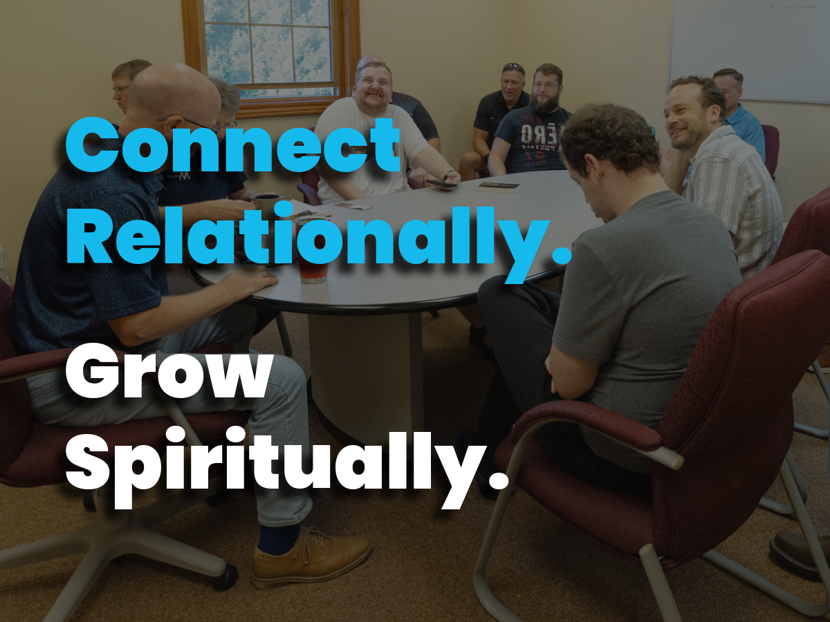 Illustration of interconnected figures forming a circle, with the text 'WFMC Groups' in the center. The words 'Connecting relationally' are at the top and 'to grow spiritually' at the bottom, in green font.