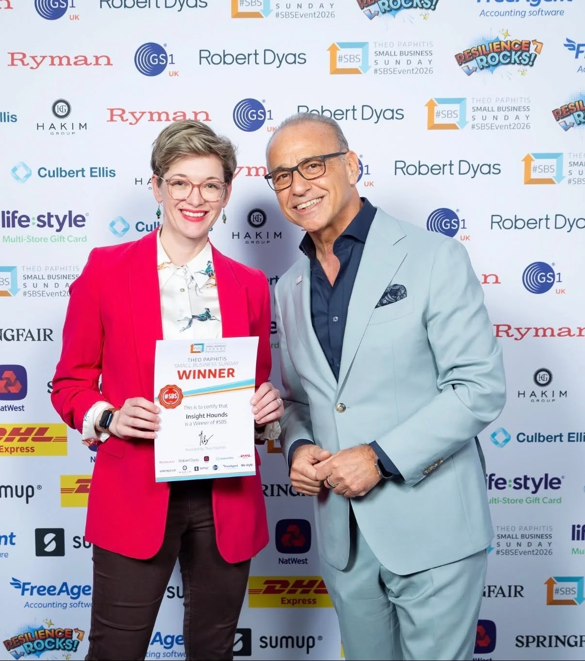 Last week I collected my award from Dragons Den Theo Paphitis at the Small Business Sunday event.

It was a day focused on small business, and we also heard Katie Piper speak, which was incredibly inspiring.

As I listened, it struck me how similar b